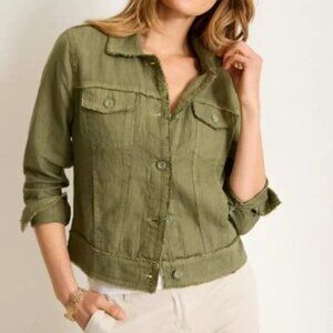 🌿 Tommy Bahama Linen Blend Safari/Utility Jacket - Olive Green